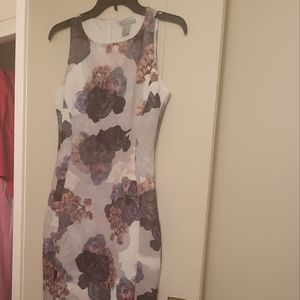 H&M sheath dress print flowers size S. Nwot